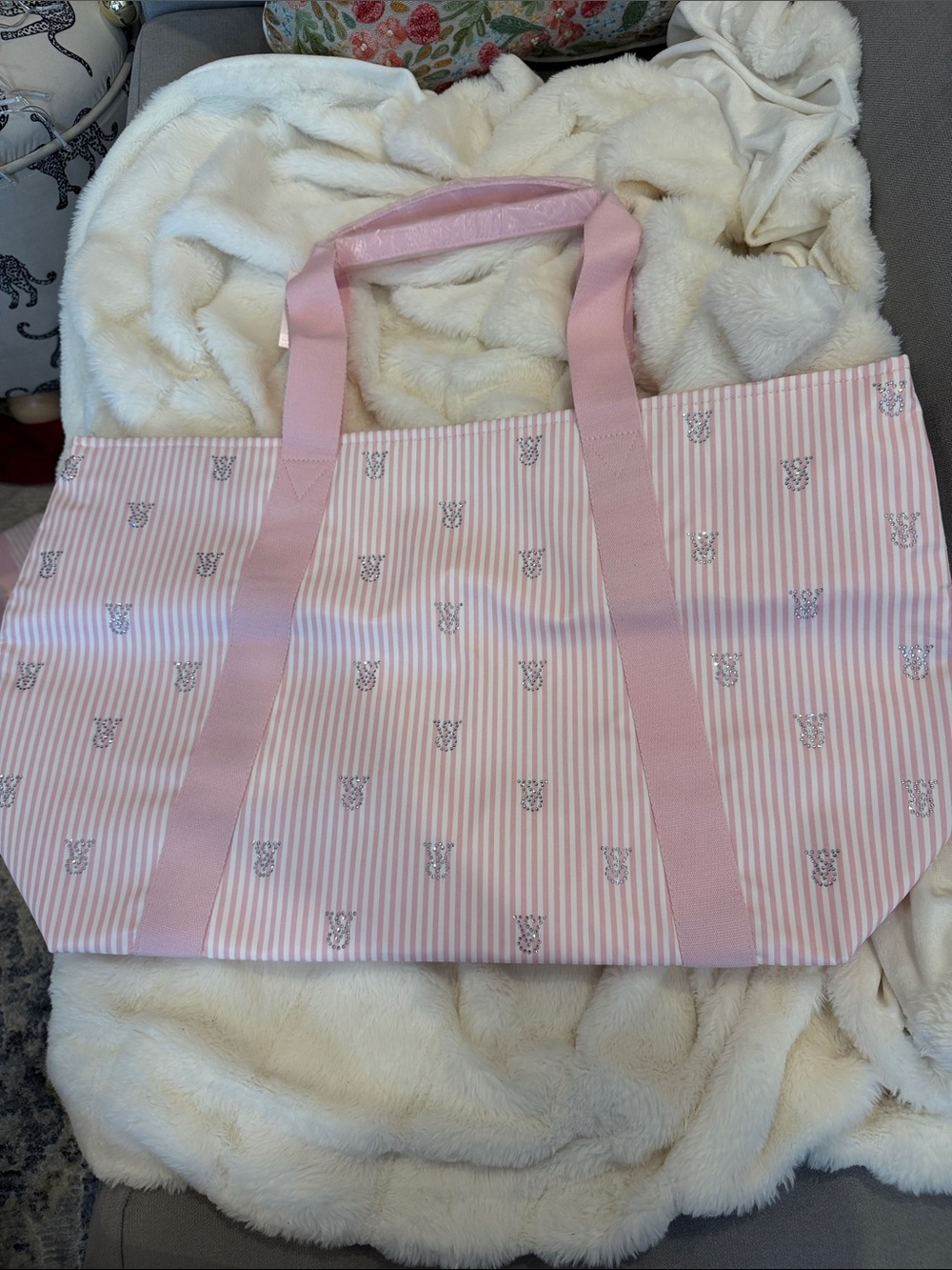 New limited edition pink Striped Tote Bag